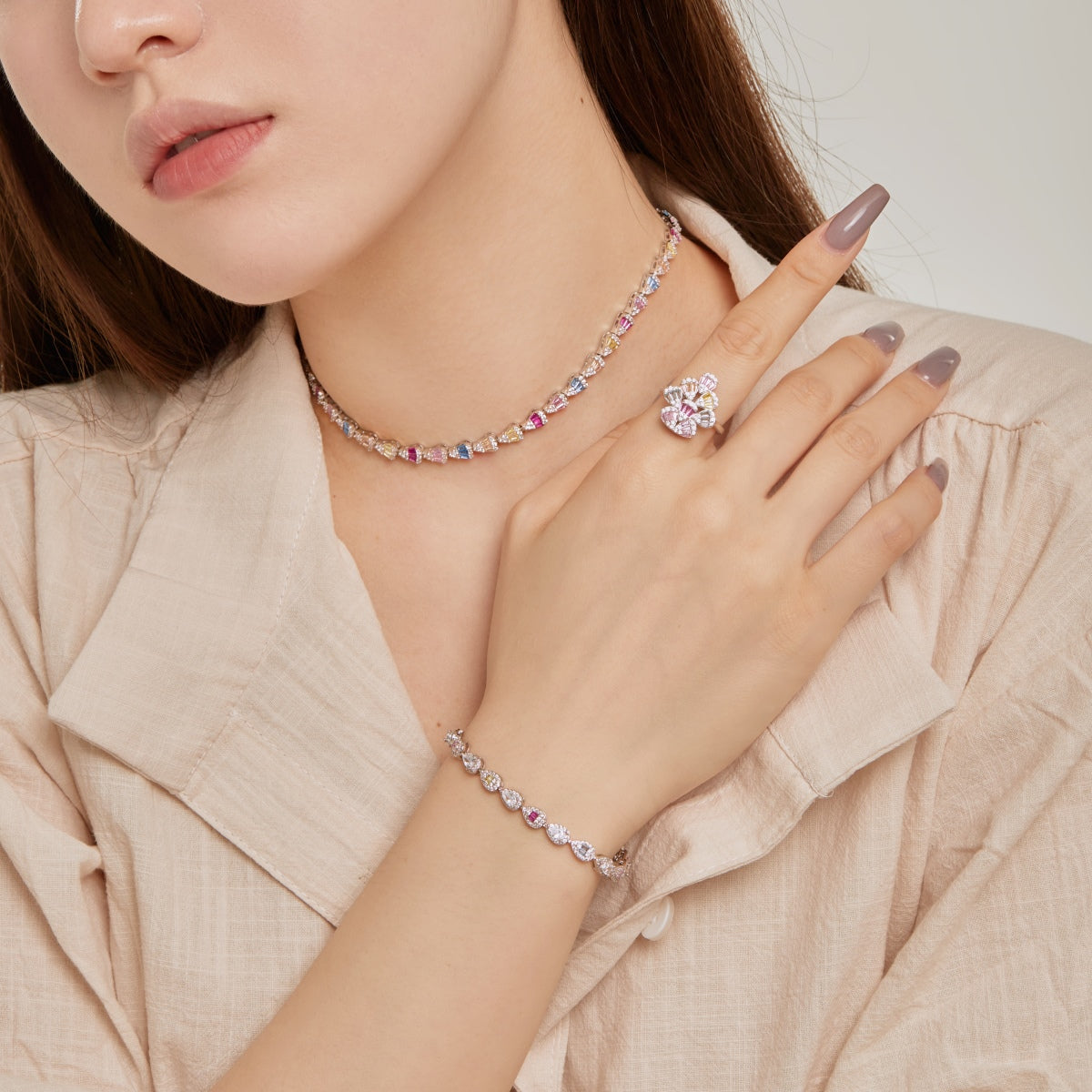 [Kismet Jewels ]0.25 Carat Radiant Water Drop Shape Daily Bracelet