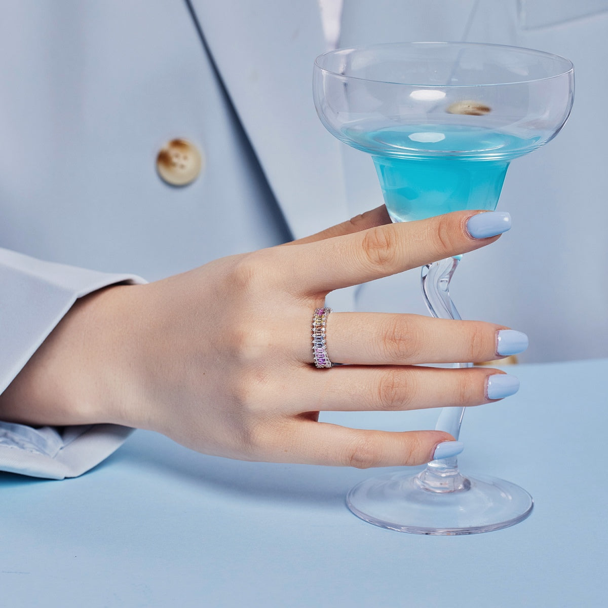 [Kismet Jewels ]Splashy Ornate Emerald Cut Cocktail Ring