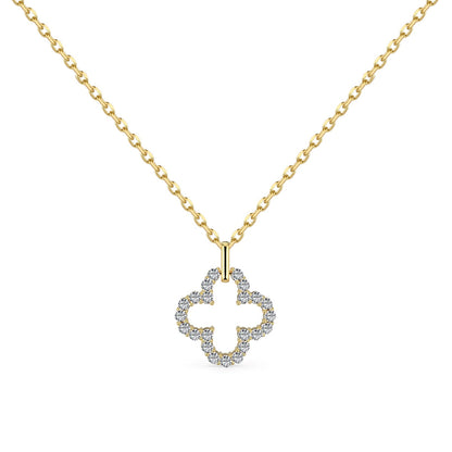 [Kismet Jewels ]Four-Leaf Clover Hollow Design Exquisite Necklace