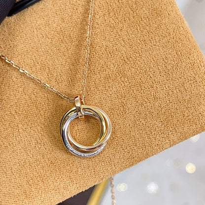 [Kismet Jewels ]TRINITY NECKLACE SILVER GOLD PINK GOLD DIAMONDS
