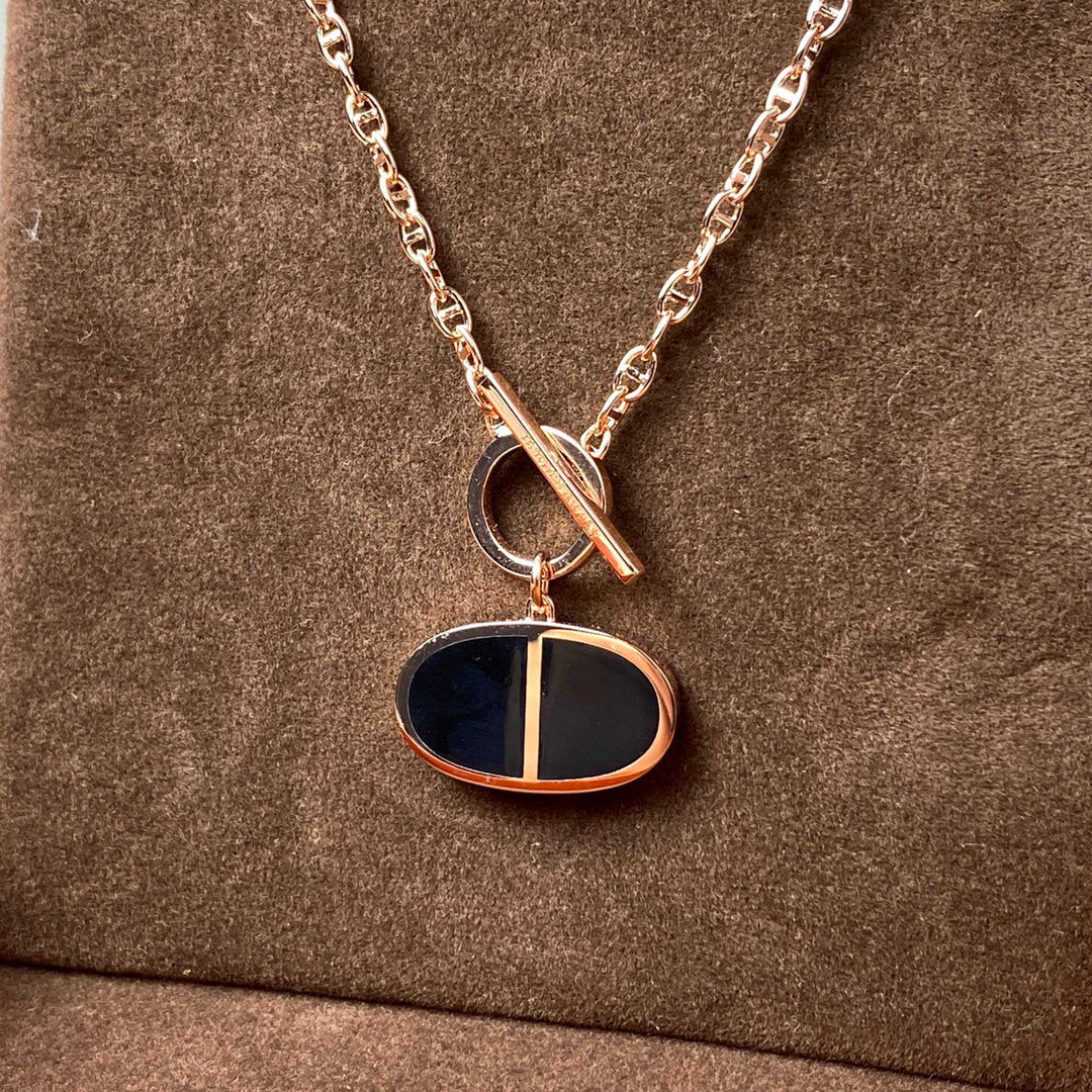 [Kismet Jewels ]CHAINE VERSO BLACK CERAMIC NECKLACE