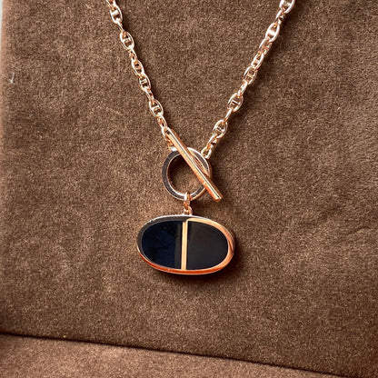 [Kismet Jewels ]CHAINE VERSO BLACK CERAMIC NECKLACE