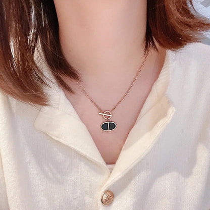 [Kismet Jewels ]CHAINE VERSO BLACK CERAMIC NECKLACE