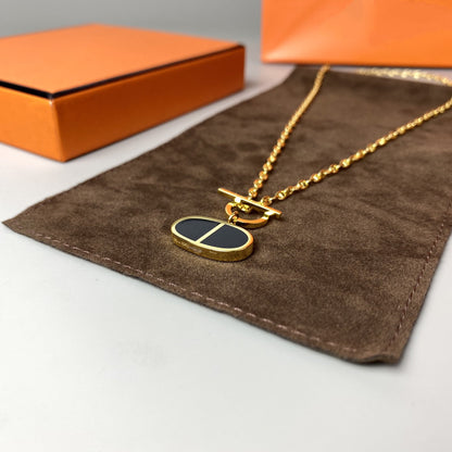 [Kismet Jewels ]CHAINE VERSO BLACK CERAMIC NECKLACE