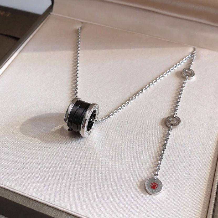 [Kismet Jewels ]ZERO 1 BLACK CERAMIC SILVER NECKLACE