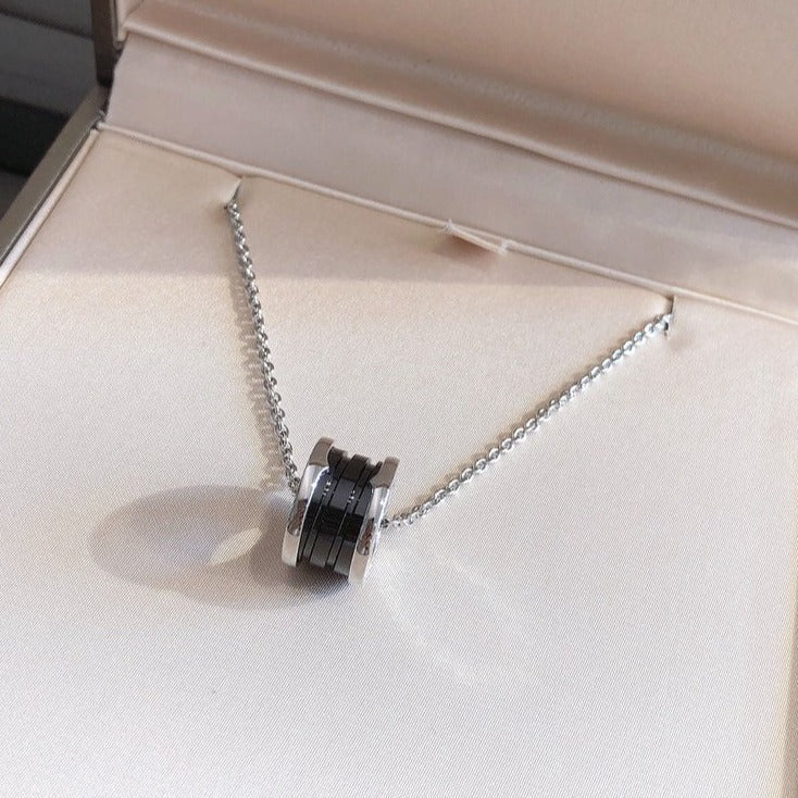 [Kismet Jewels ]ZERO 1 BLACK CERAMIC SILVER NECKLACE