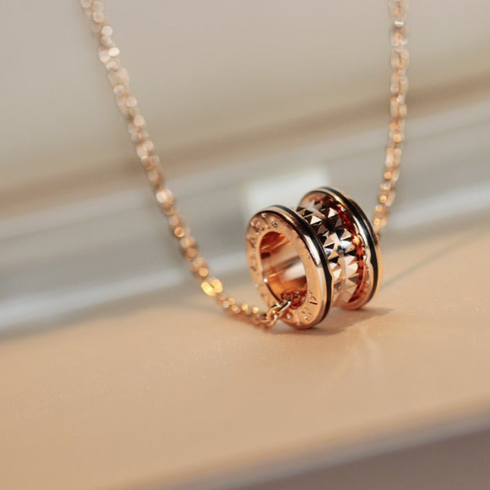 [Kismet Jewels ]ZERO 1 ROCK PEDANT PINK GOLD BLACK NECKLACE