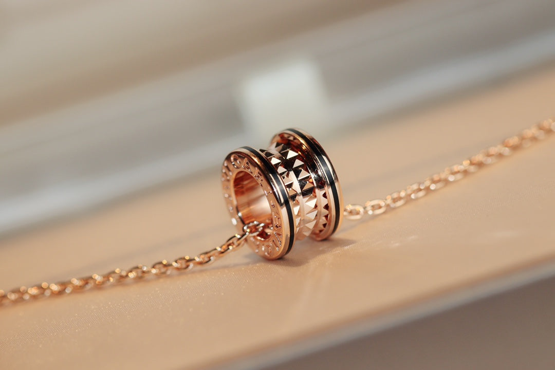 [Kismet Jewels ]ZERO 1 ROCK PEDANT PINK GOLD BLACK NECKLACE
