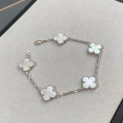 [Kismet Jewels ]CLOVER SILVER MOP 5 MOTIF BRACELET