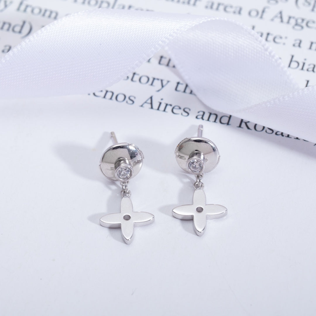 [Kismet Jewels ]VIDYLLE SILVER DIAMOND MINI DROP EARRINGS