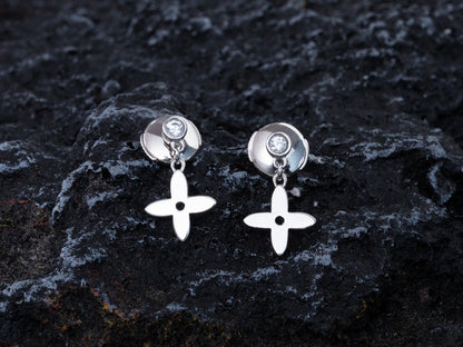 [Kismet Jewels ]VIDYLLE SILVER DIAMOND MINI DROP EARRINGS