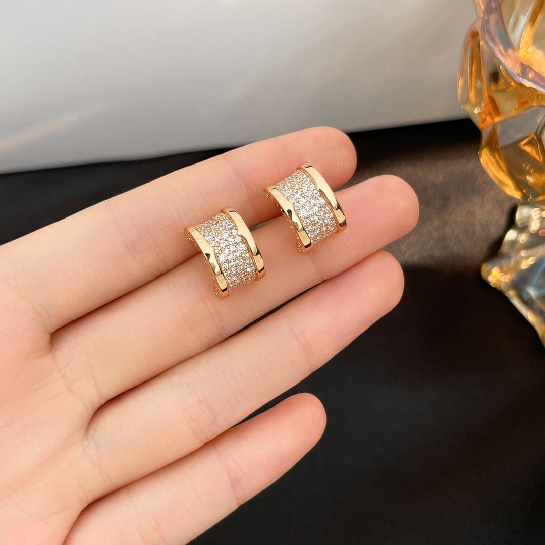 [Kismet Jewels ]ZERO 1 DIAMOND PAVED EARRINGS