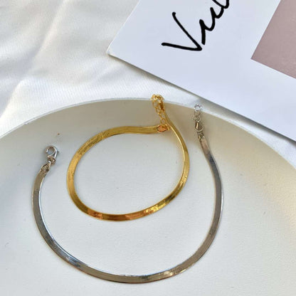 [Kismet Jewels ]Flat Snake Bone Chain Blade Necklace
