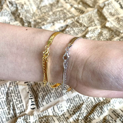 [Kismet Jewels ]Flat Snake Bone Chain Blade Necklace
