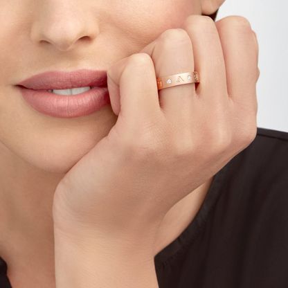 [Kismet Jewels ]ZERO 1 ESSENTIAL PINK GOLD BAND WITH DIAMONDS RING