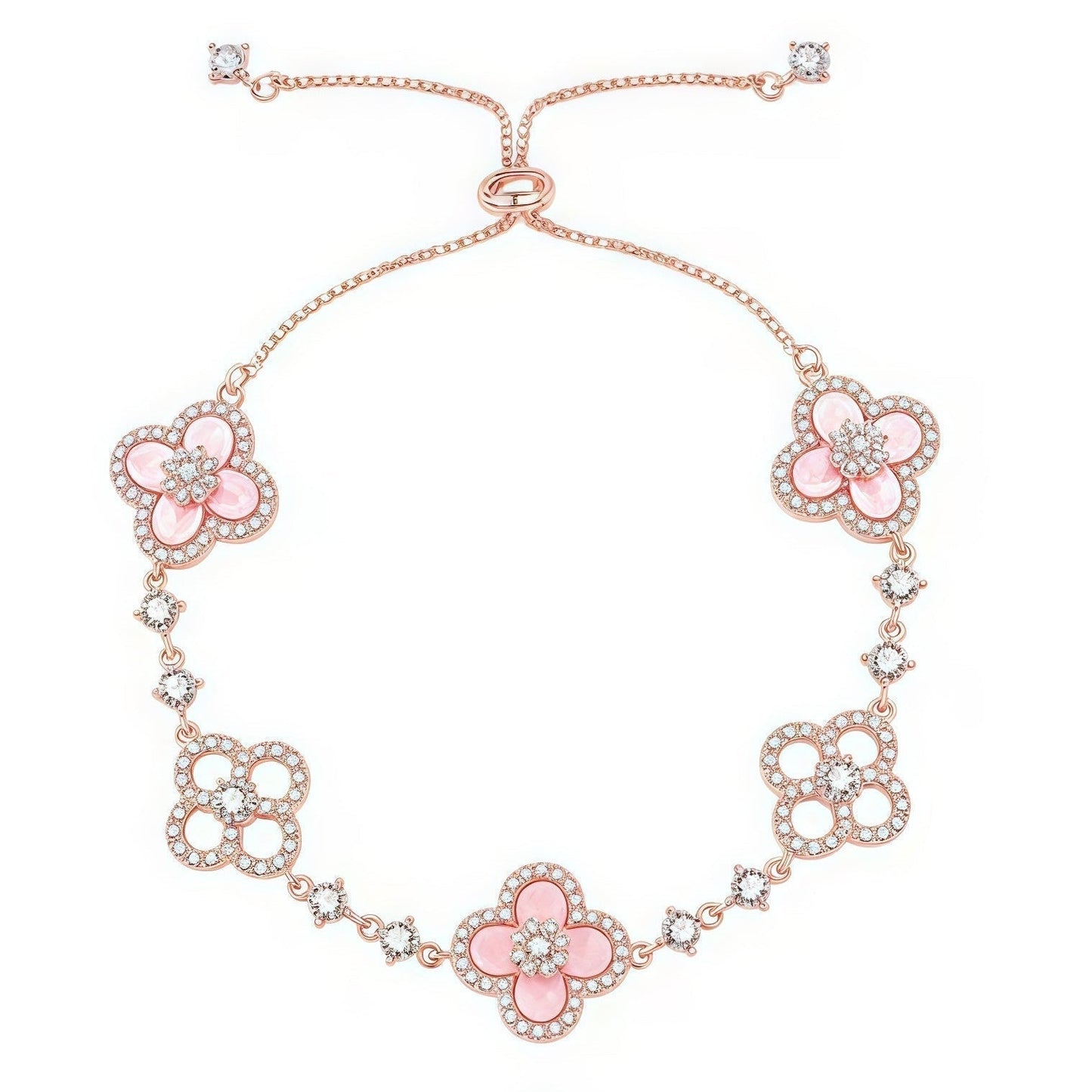 [Kismet Jewels ]CLOVER 5 MOTIF PINK BLUE RED WHITE BRACELET