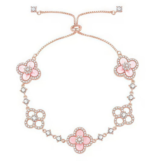 [Kismet Jewels ]CLOVER 5 MOTIF PINK BLUE RED WHITE BRACELET
