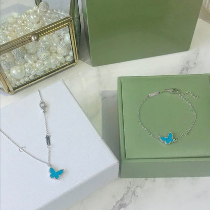 [Kismet Jewels ]BUTTERFLY TURQUOISE BUTTERFLY BRACELET SILVER