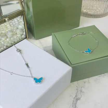 [Kismet Jewels ]BUTTERFLY TURQUOISE BUTTERFLY BRACELET SILVER