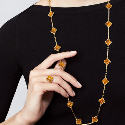 [Kismet Jewels ]CLOVER 20 MOTIFS TIGER EYE ROSE GOLD