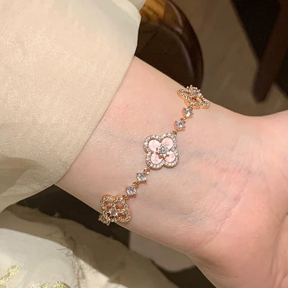 [Kismet Jewels ]CLOVER 5 MOTIF PINK BLUE RED WHITE BRACELET