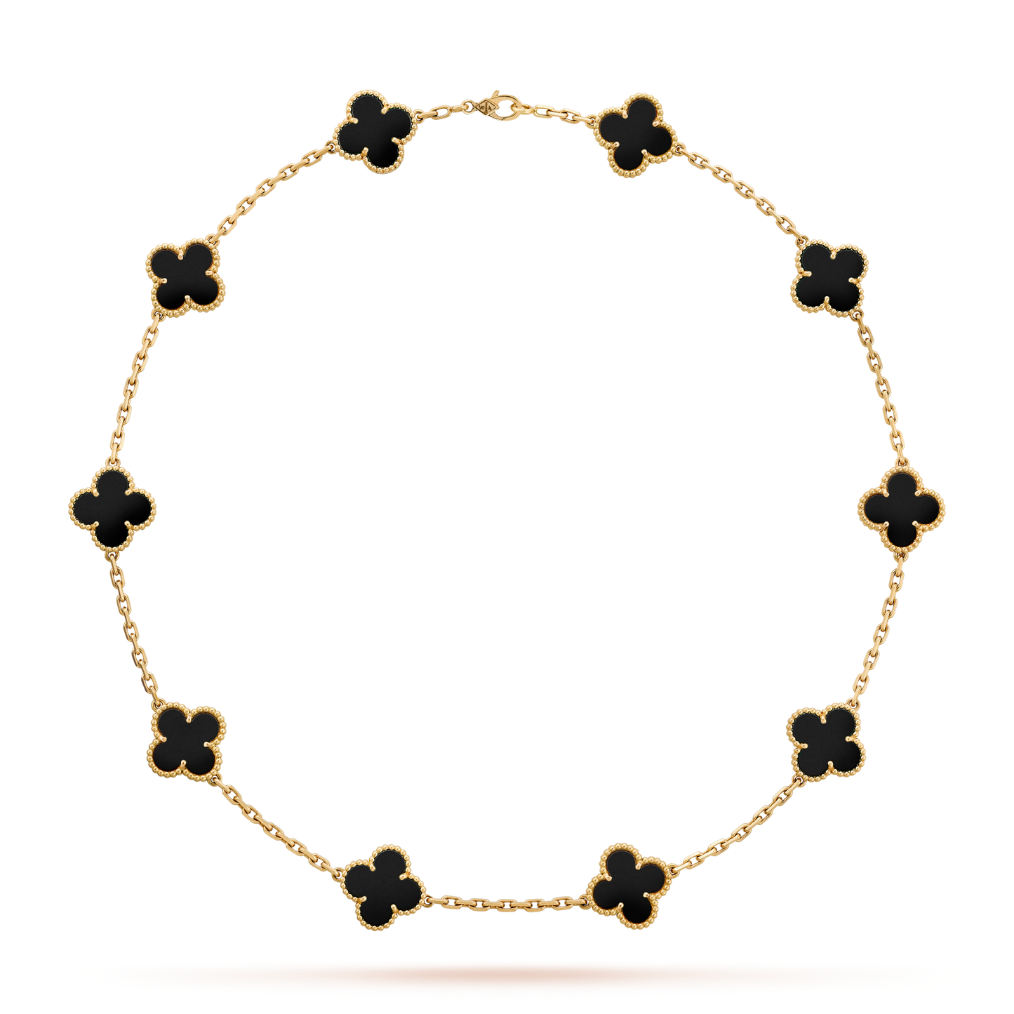 [Kismet Jewels ]CLOVER 10 MOTIFS ONYX NECKLACE