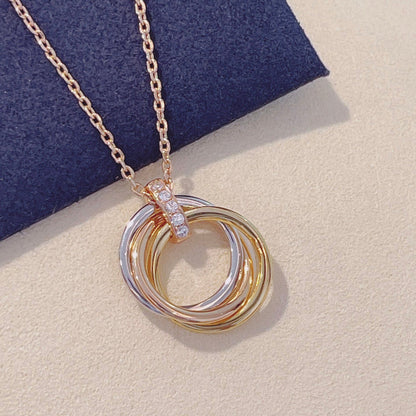 [Kismet Jewels ]TRINITY NECKLACE GOLD  DIAMONDS