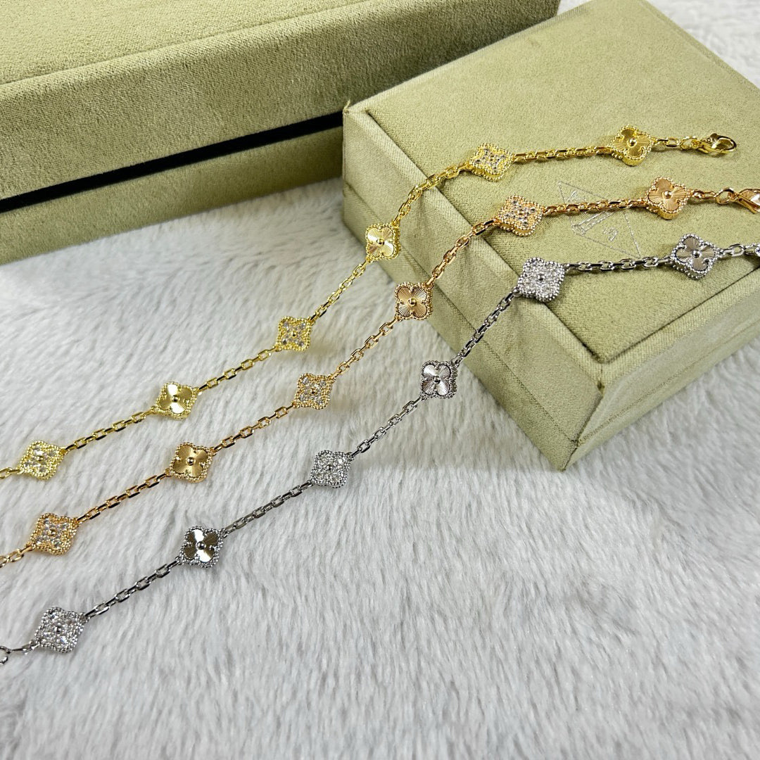 [Kismet Jewels ]CLOVER 6 MOTIF DIAMOND LASER BRACELET