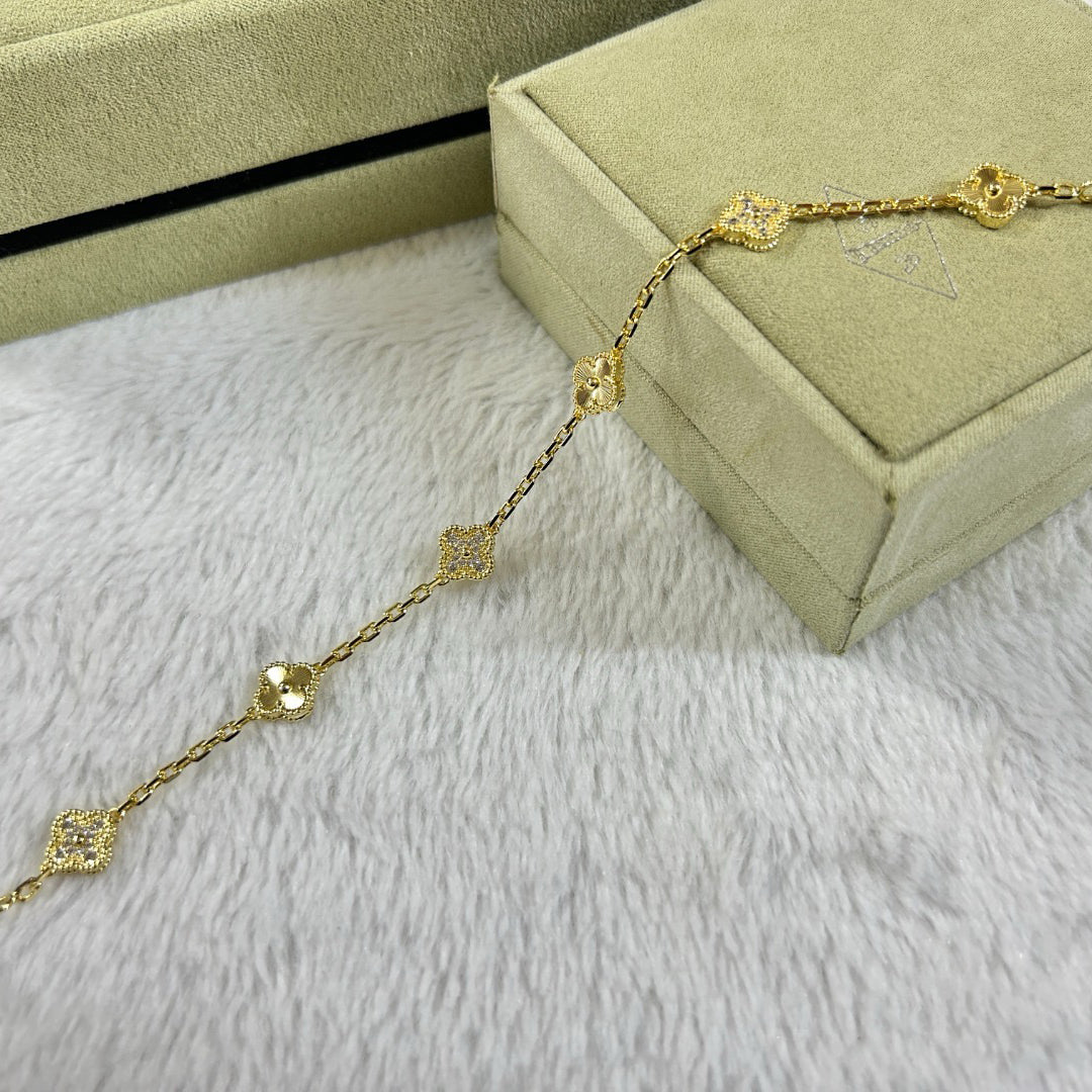 [Kismet Jewels ]CLOVER 6 MOTIF DIAMOND LASER BRACELET