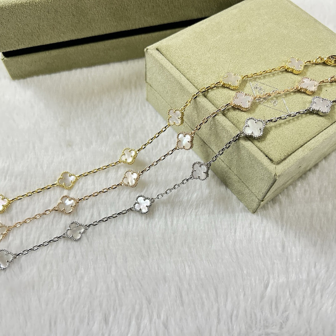 [Kismet Jewels ]CLOVER 6 MOTIF WHITE MOP BRACELET