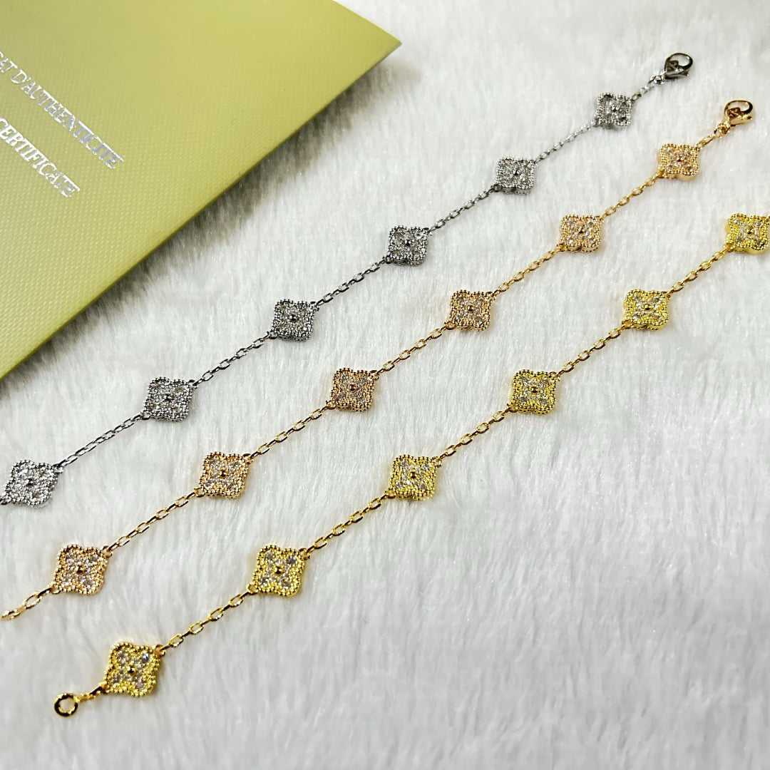 [Kismet Jewels ]CLOVER 6 MOTIF DIAMOND BRACELET