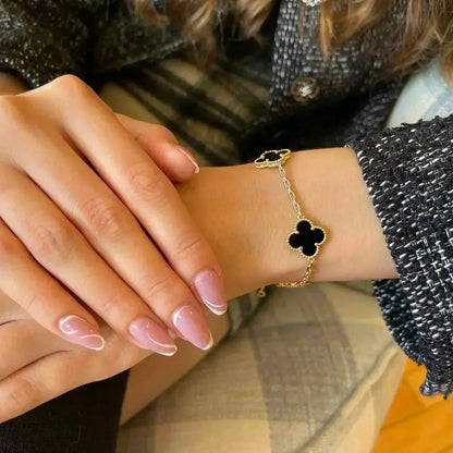 [Kismet Jewels ]CLOVER  5 MOTIFS BLACK ONYX BRACELET