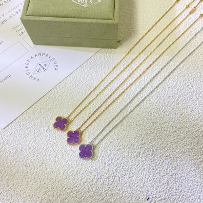[Kismet Jewels ]CLOVER 15MM  PURPLE VIOLET NECKLACE