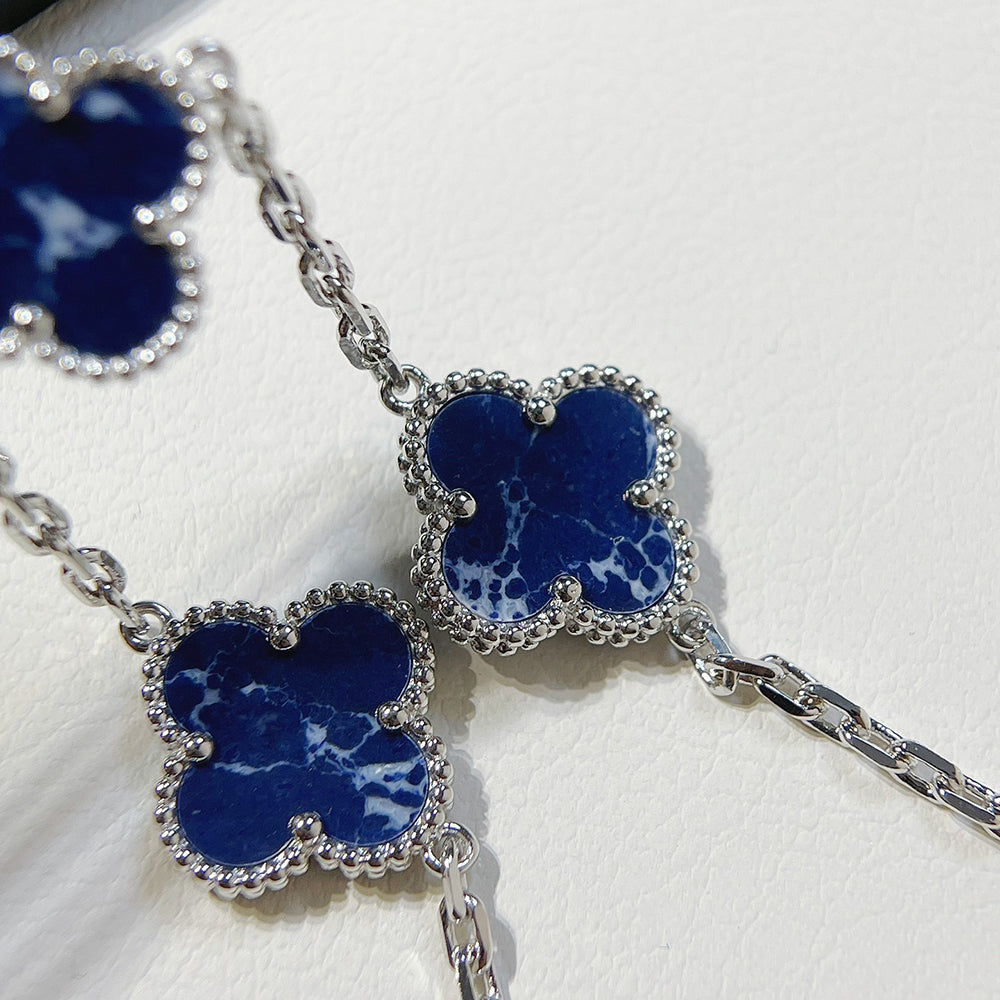 [Kismet Jewels ]CLOVER 5 MOTIF PIETERSITE SILVER BRACELET