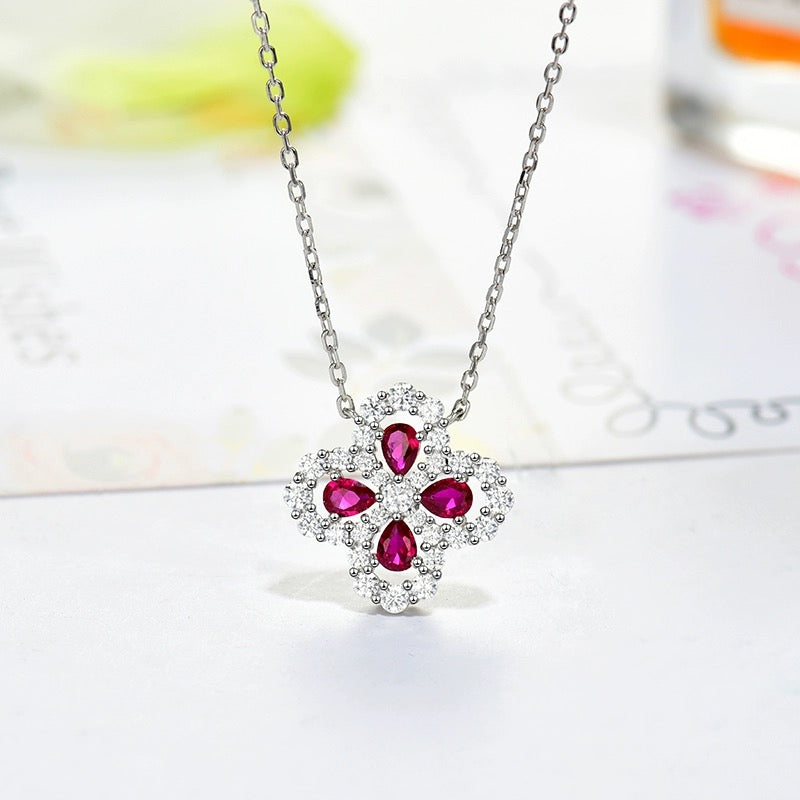 [Kismet Jewels ]LOOP NECKLACE FULL MOTIF DIAMOND 16MM MULTIPLE COLORS