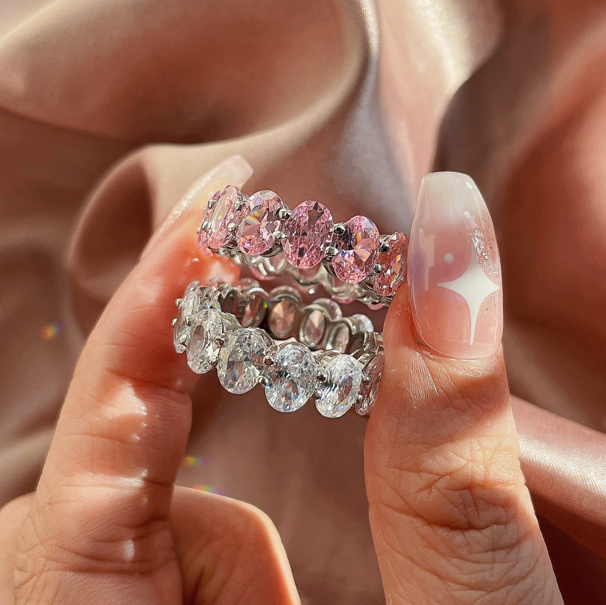 [Kismet Jewels ]Dainty Elongated Cushion Cut Tennis Ring