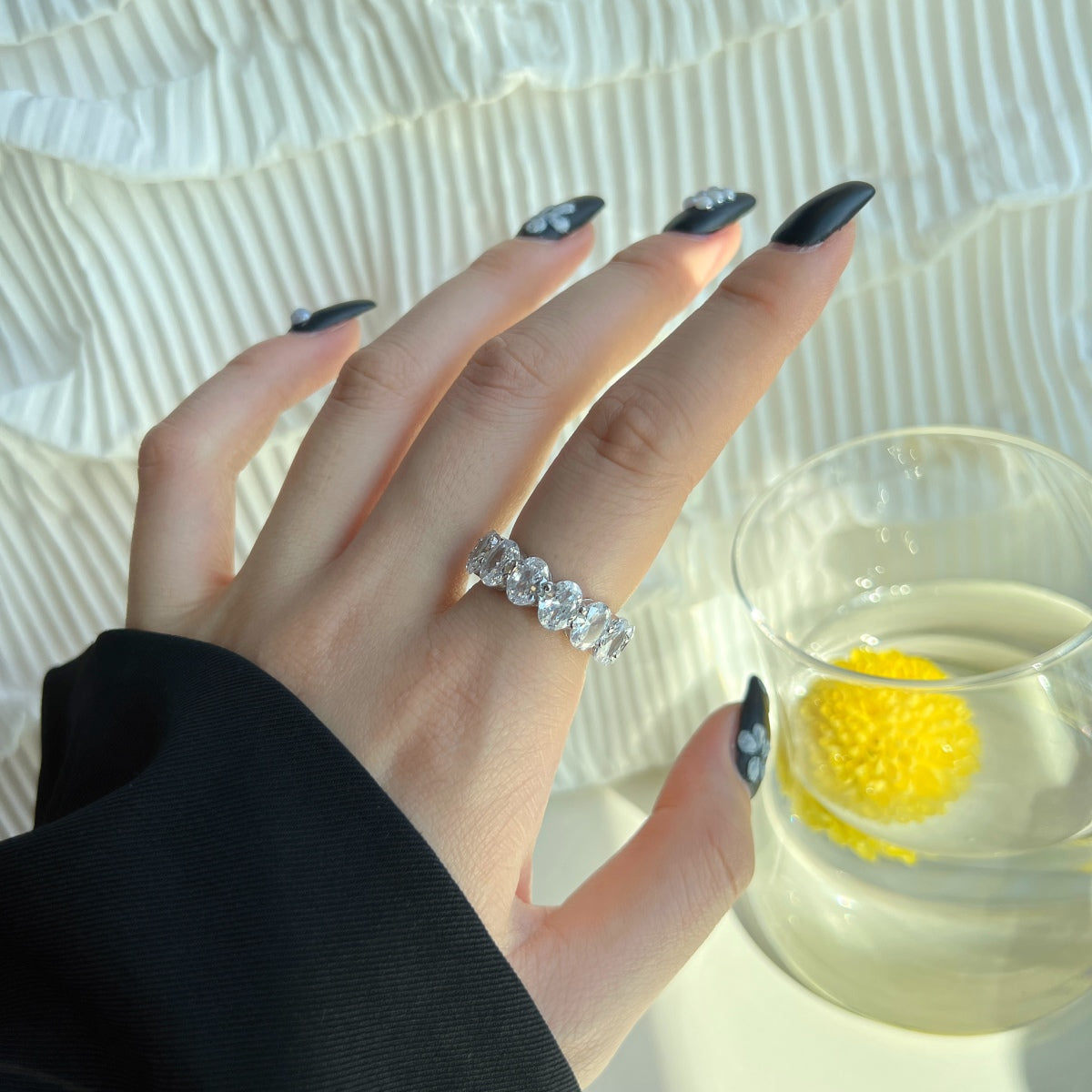 [Kismet Jewels ]Dainty Elongated Cushion Cut Tennis Ring