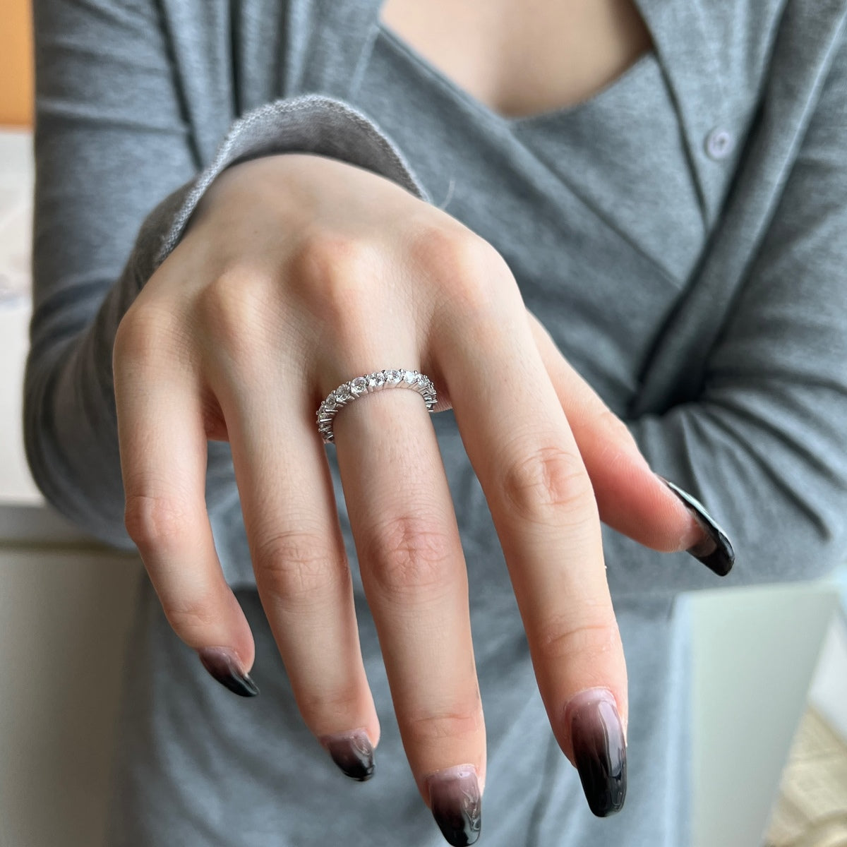 [Kismet Jewels ]Sparkling Round Cut Tennis Ring