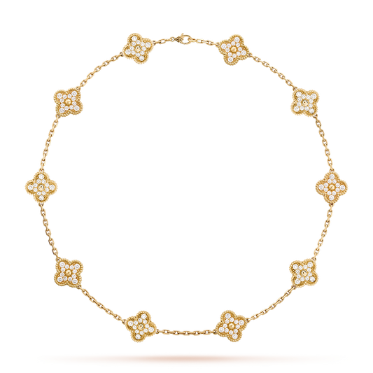 [Kismet Jewels ]CLOVER 10 MOTIFS DIAMOND NECKLACE