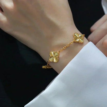 [Kismet Jewels ]CLOVER 5 FLOWERS LASER BRACELET