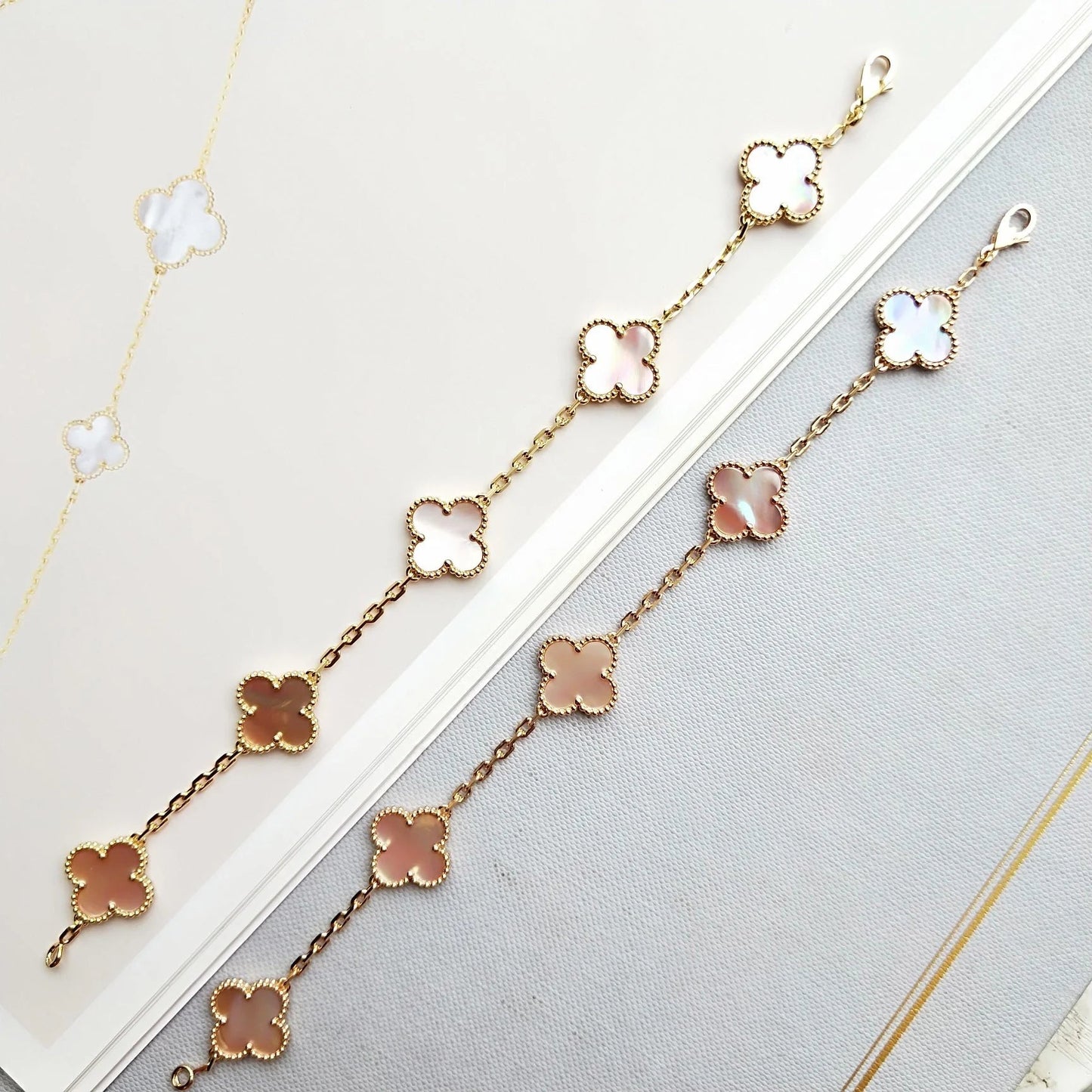 [Kismet Jewels ]CLOVER 5 PINK MOP BRACELET
