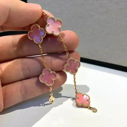 [Kismet Jewels ]CLOVER 5 PINK MOP BRACELET