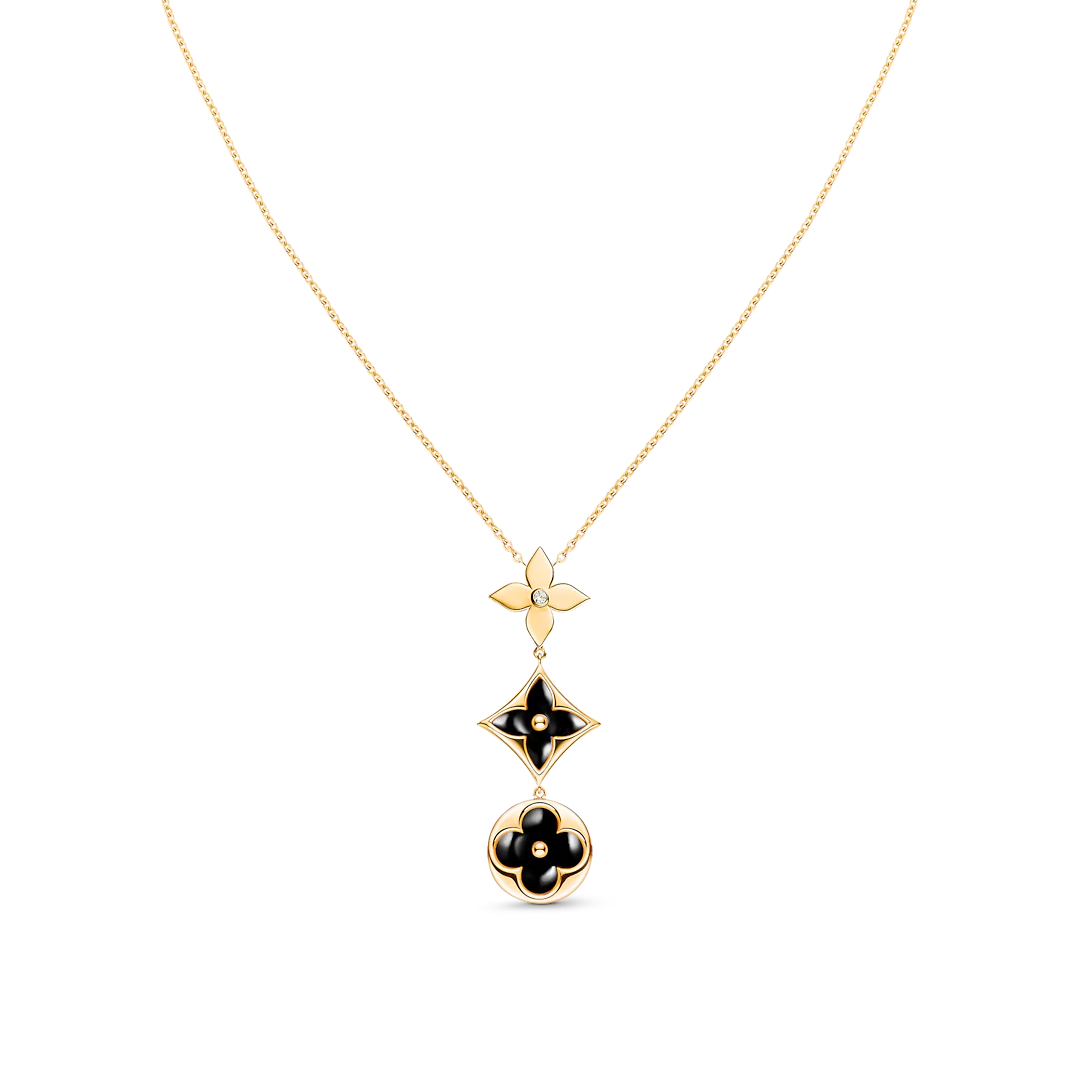 [Kismet Jewels ]STAR AND SUN ONYX PINK GOLD NECKLACE