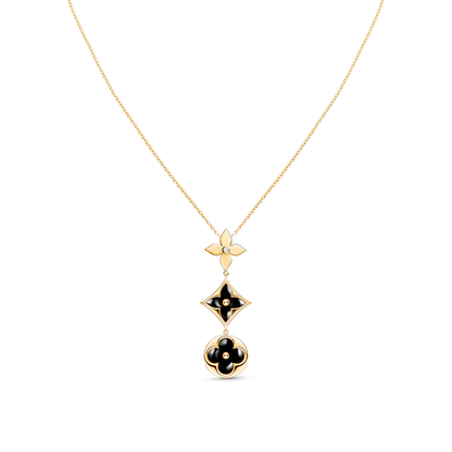 [Kismet Jewels ]STAR AND SUN ONYX PINK GOLD NECKLACE