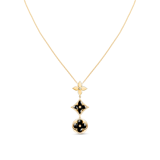 [Kismet Jewels ]STAR AND SUN ONYX PINK GOLD NECKLACE