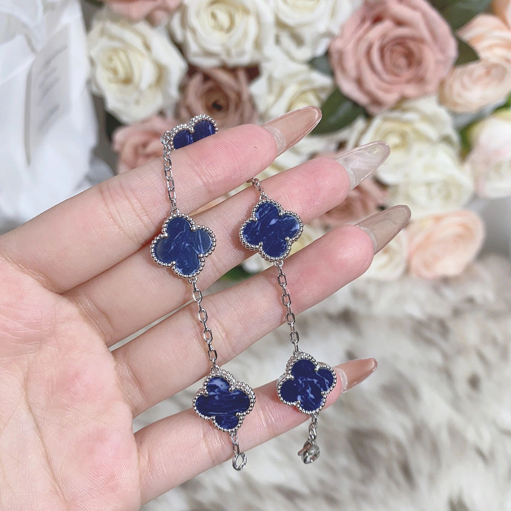 [Kismet Jewels ]CLOVER 5 MOTIF PIETERSITE SILVER BRACELET